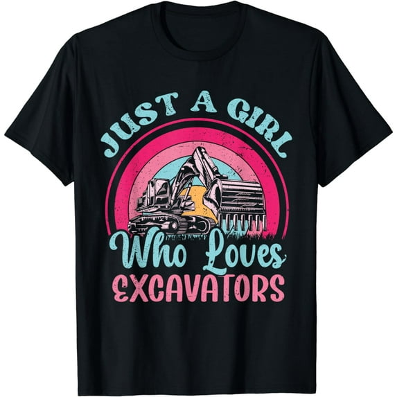 Excavator Lover Vintage Just A Girl Who Loves Excavators T-Shirt