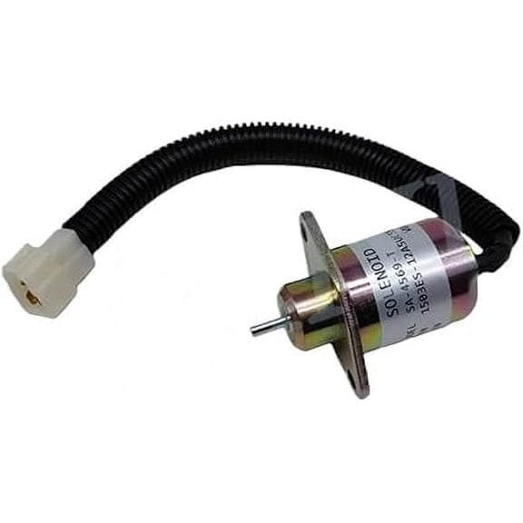 Excavator Part Stop Solenoid 24V 3864274 Fuel Shutoff Solenoid Compatible with R215-7 Excavator SANY LONKING LOVOL Excavator Parts