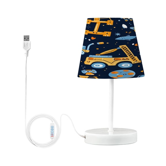 Excavator Planet Cranes Desk Lamp LED Table Nightstand Lamps with 3 Color Temperatures for Home Bedroom Living Room Decor 8x12