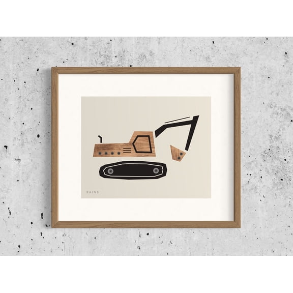 Excavator Print, Digger Art, Construction Print, Toddler Boy Poster, Nursery Print, Truck Print, Transportation Decor, UNFRAMED Poster, Wall Art for Decor, Present, 8x12
