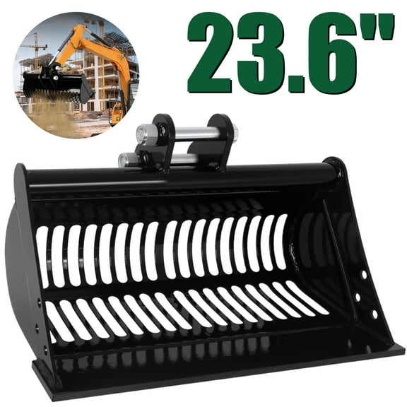Excavator Screening Bucket, Excavator Attachments Soil Sieving Buckets for Small Digger,23.6" Sieve Bucket, Wear-Resistant Excavator Accessory, for Soil Sieving