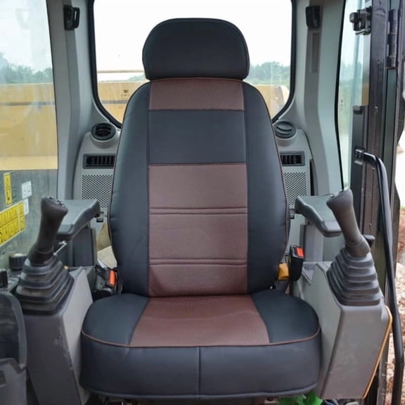 Excavator Seat Cover, Compatible with CAT 313F, FL Series Models, Fully Surrounded, (Black Brown)