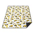 Excavator and Star White Pattern Waterproof Picnic Blanket, 3-Layer ...