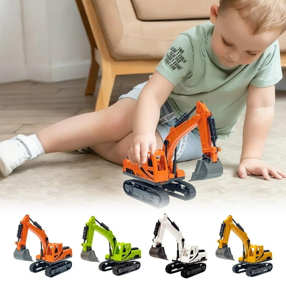 Excavator Toy | Simulation Engineering Vehicle Model | Rotating Cab | Flexible Arm | Realistic Construction Truck | Multiple Colors | 7.08in | Durable Plastic