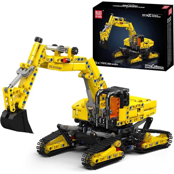 Excavator Toys for Adults, Crawler Excavator Model Kits, Digger Toy Building Set, Static Version 840 PCS Construction Set