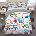 thumbnail image 1 of Excavator Tractor Duvet Cover Set Cartoon Machinery Bulldozer Pattern Bedding Set for Kids Boys Polyester Bedding Set King Size, 1 of 6