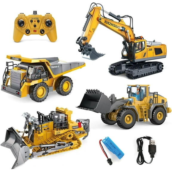 Excavator, Trucks, Commandthe Site. Conquer The Dirt, Rc Excavator and Dump Truck with 360 Rotation for Adults, 2.4ghz Remote Control Construction Vehicle Set