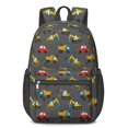 thumbnail image 1 of Excavator and Car Black Pattern 17" School Backpacks for Teens,Waterproof Oxford Fabric,S-Shape Padded Straps for School,Travel,Hiking,Camping, 1 of 6