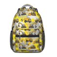 thumbnail image 1 of Excavator and Circle Yellow Pattern Backpack for School, Cute School Bag with Adjustable Shoulder Straps and Padded Back, 15.3"x11"x6.7", 1 of 5