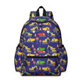 thumbnail image 1 of Excavator and Cloud Blue Pattern Cute School Backpack with Padded Back and Adjustable Shoulder Straps 13.4"x11"x4.7", 1 of 5
