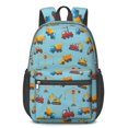 thumbnail image 1 of Excavator and Concrete Mixer Blue 17" School Backpacks for Teens,Waterproof Oxford Fabric,S-Shape Padded Straps for School,Travel,Hiking,Camping, 1 of 6