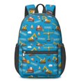thumbnail image 1 of Excavator and Crane Blue Pattern 17" School Backpacks for Teens,Waterproof Oxford Fabric,S-Shape Padded Straps for School,Travel,Hiking,Camping, 1 of 6