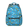 thumbnail image 1 of Excavator and Crane Blue Pattern Backpack for School, Cute School Bag with Adjustable Shoulder Straps and Padded Back, 15.3"x11"x7.1", 1 of 5