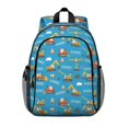 thumbnail image 1 of Excavator and Crane Blue Pattern Backpack for School, Cute School Bag with Adjustable Shoulder Straps and Padded Back, 15"x11.42"x5.5", 1 of 5