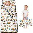 thumbnail image 1 of Excavator and Crane White Pattern Toddler Nap Mat with Pillow & Blanket, Soft Sleeping Mat for Preschool Daycare Travel Sleepovers, 1 of 6