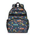thumbnail image 1 of Excavator and Dump Truck Blue Pattern Cute School Backpack Bag for School with Padded Back and Adjustable Shoulder Straps 15.25"x11.5"x5.25", 1 of 5