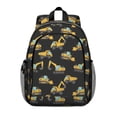thumbnail image 1 of Excavator and Loader Black Pattern Backpack for School, Cute School Bag with Adjustable Shoulder Straps and Padded Back, 15"x11.42"x5.5", 1 of 5