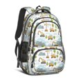 thumbnail image 1 of Excavator and Mountain White Pattern Cute School Backpack Bag with Padded Back and Adjustable Shoulder Straps 16.9 X 12.6 X 5.9 Inches, 1 of 5