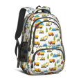 thumbnail image 1 of Excavator and Mountain White Pattern Cute School Backpack Bag with Padded Back and Adjustable Shoulder Straps 16.9 X 12.6 X 5.9 Inches, 1 of 5