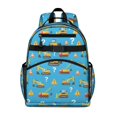 thumbnail image 1 of Excavator and Question Mark Blue Pattern Cute School Backpack Bag for School with Padded Back and Adjustable Shoulder Straps 15.25"x11.5"x5.25", 1 of 5