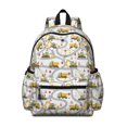 thumbnail image 1 of Excavator and Road White Pattern Cute School Backpack with Padded Back and Adjustable Shoulder Straps 13.4"x11"x4.7", 1 of 5