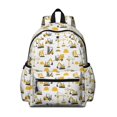 thumbnail image 1 of Excavator and Sand Pile White Pattern Cute School Backpack with Padded Back and Adjustable Shoulder Straps 13.4"x11"x4.7", 1 of 5