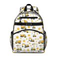 thumbnail image 1 of Excavator and Star White Pattern Cute School Backpack Bag for School with Padded Back and Adjustable Shoulder Straps 15.25"x11.5"x5.25", 1 of 5