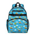 thumbnail image 1 of Excavator and Tree Blue Pattern Cute School Backpack Bag for School with Padded Back and Adjustable Shoulder Straps 15.25"x11.5"x5.25", 1 of 5