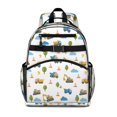 thumbnail image 1 of Excavator and Tree White Pattern Cute School Backpack Bag for School with Padded Back and Adjustable Shoulder Straps 15.25"x11.5"x5.25", 1 of 5
