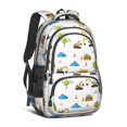 thumbnail image 1 of Excavator and Tree White Pattern Cute School Backpack Bag with Padded Back and Adjustable Shoulder Straps 16.9 X 12.6 X 5.9 Inches, 1 of 5