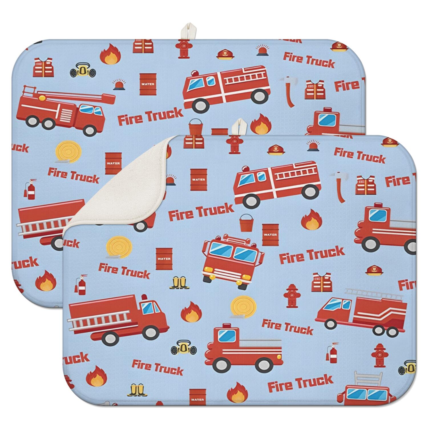 Absorbency Firefighter Excavator and Truck Coffee Mat for – Absorbent Microfiber Spill Mat ...