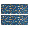 thumbnail image 1 of Excavator and Warning Sign Blue Anti Fatigue Kitchen Rugs Set Of 2, Non Slip Washable Decorative Floor Mats for Sink Laundry and Home Use, 17"x47", 1 of 5