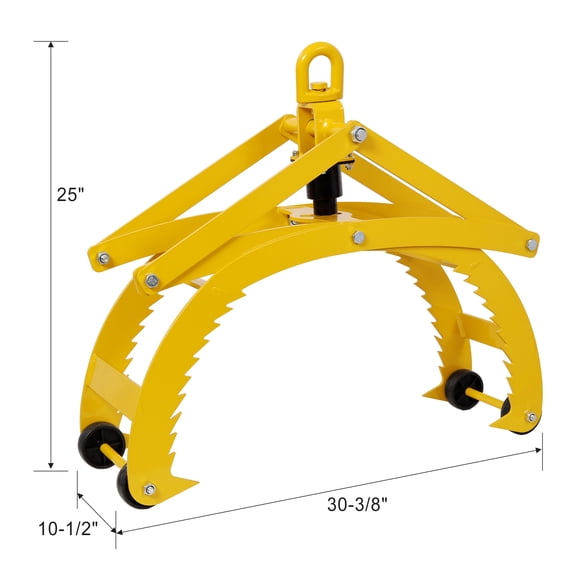 Excavators Automatic Grip and Release Log Tongs, 360° Swivel Lifting Tongs with 4 Claws 21" Open, 3300 LBS Load Capacity, Fit For Forklift, ATV, Tractor and so on. Yellow Color,Bulldozers