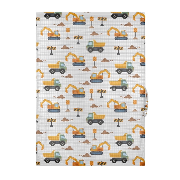 Excavators Pattern Door Curtain Blackout Thermal Insulated Door Side Curtain Panels Privacy 25x40in