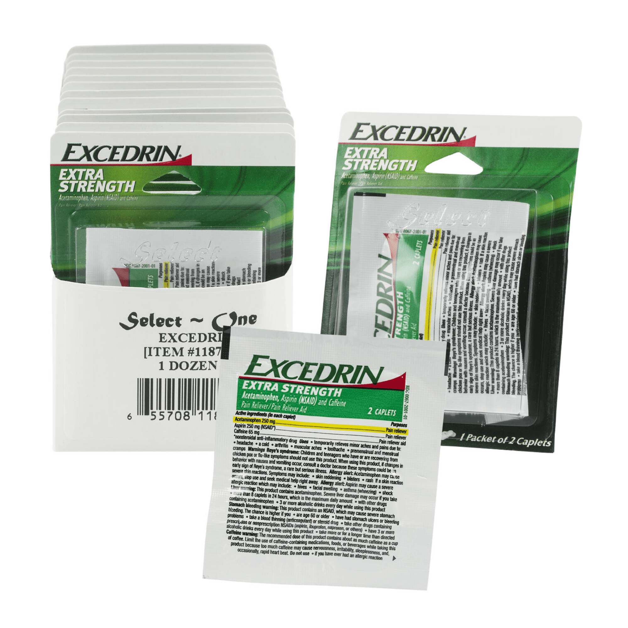 Excedrin Extra Strength Convenient On The Go Tablets for Temporary