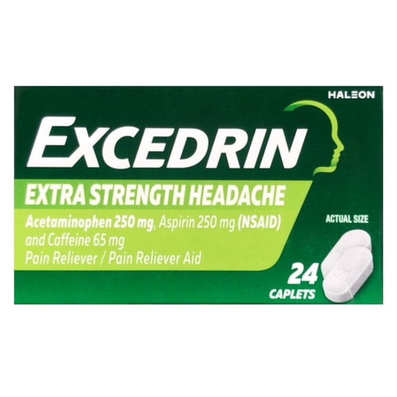 Excedrin Extra Strength Pain Relief Caplets Headache Relief 24 Count