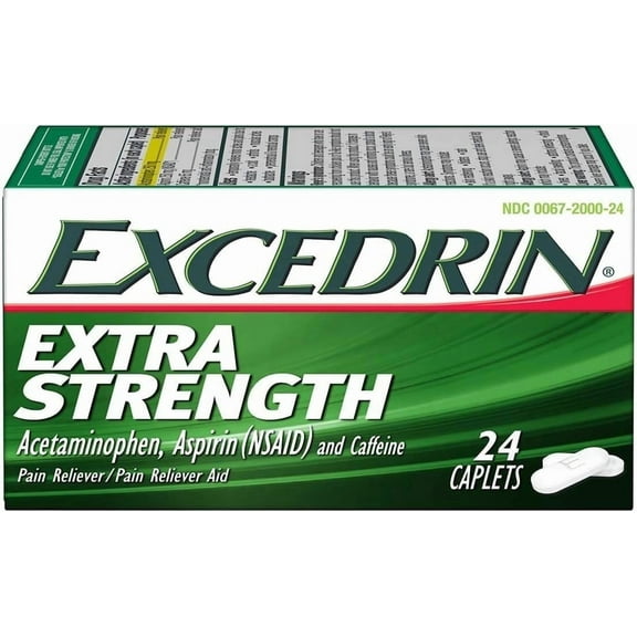 Excedrin Extra Strength Pain Reliever Caplets 24 Caplets