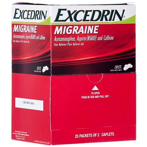 Excedrin Migraine Caplets 25 Packets of 2 (25/2s) Display Box