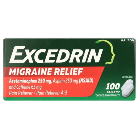 Excedrin Migraine Caplets for Migraine Headache Relief - 100 Count