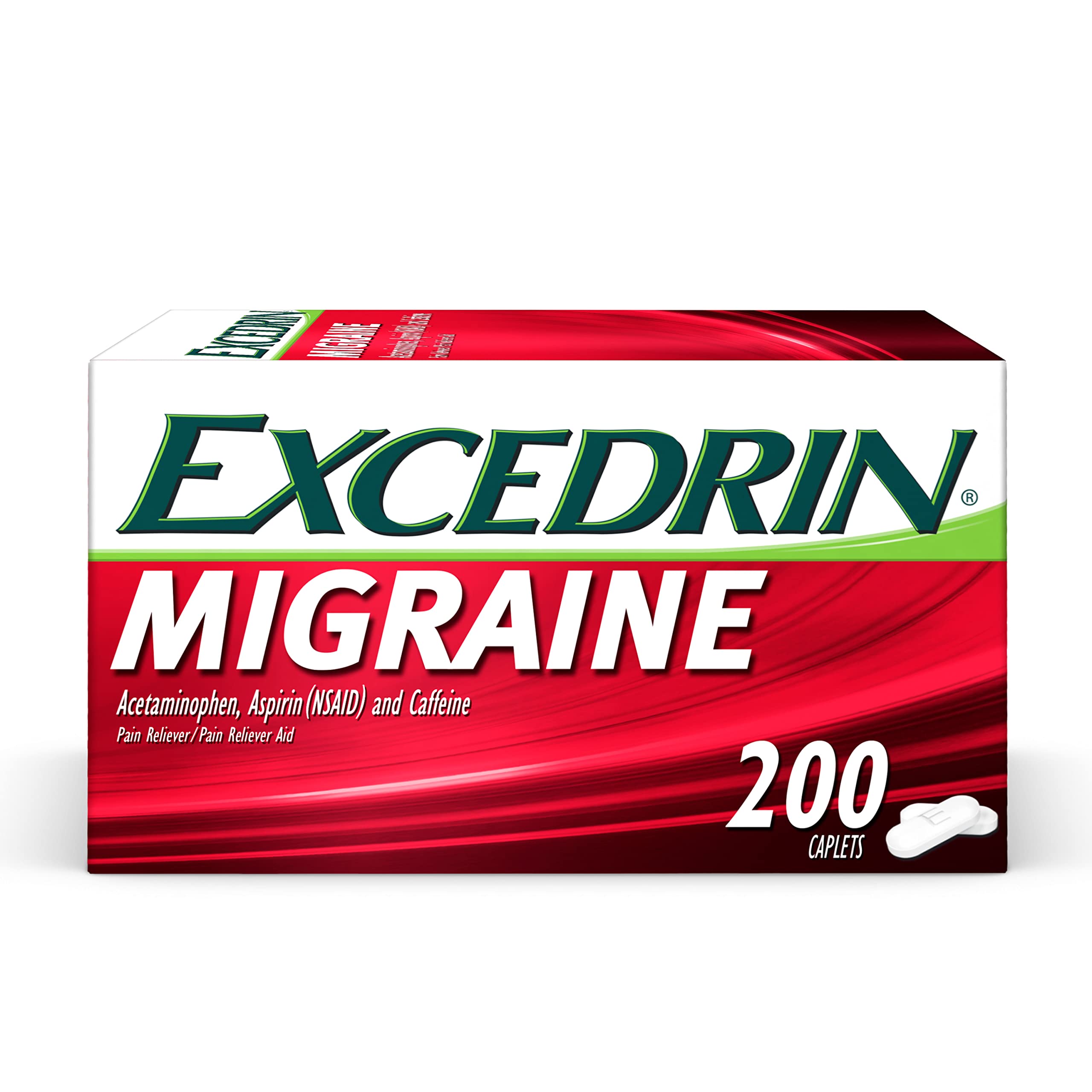 Excedrin Migraine Medicine Caplets for Migraine Headache Relief, 200 Count - image 1 of 9