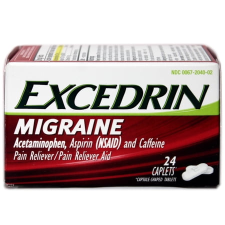 Excedrin Migraine Acetaminophen Aspirin And Caffeine Caplets 24-Count