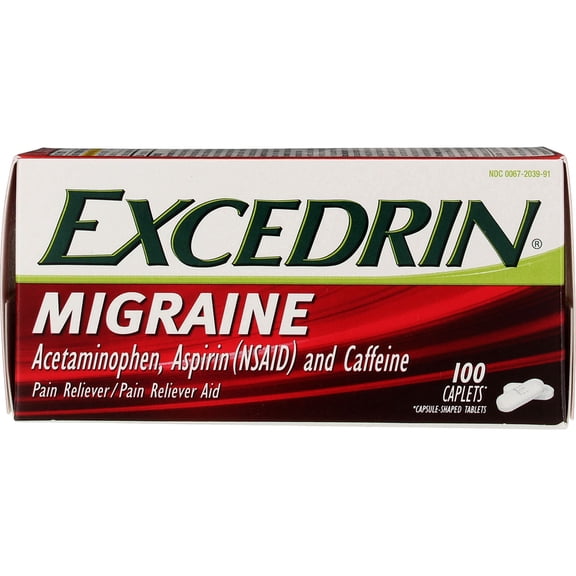 Excedrin Migraine Migraine Pain Reliever Caplets 100 Each