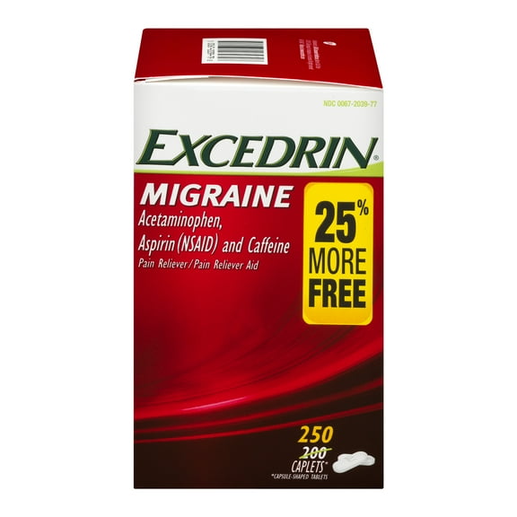 Excedrin Migraine Pain Reliever Caplets, 250 Ct