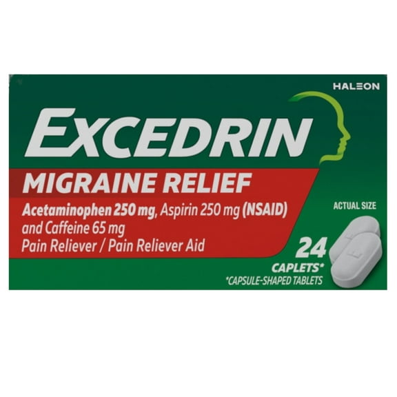 Excedrin Migraine Relief Caplets to Alleviate Migraine Symptoms - 24 count
