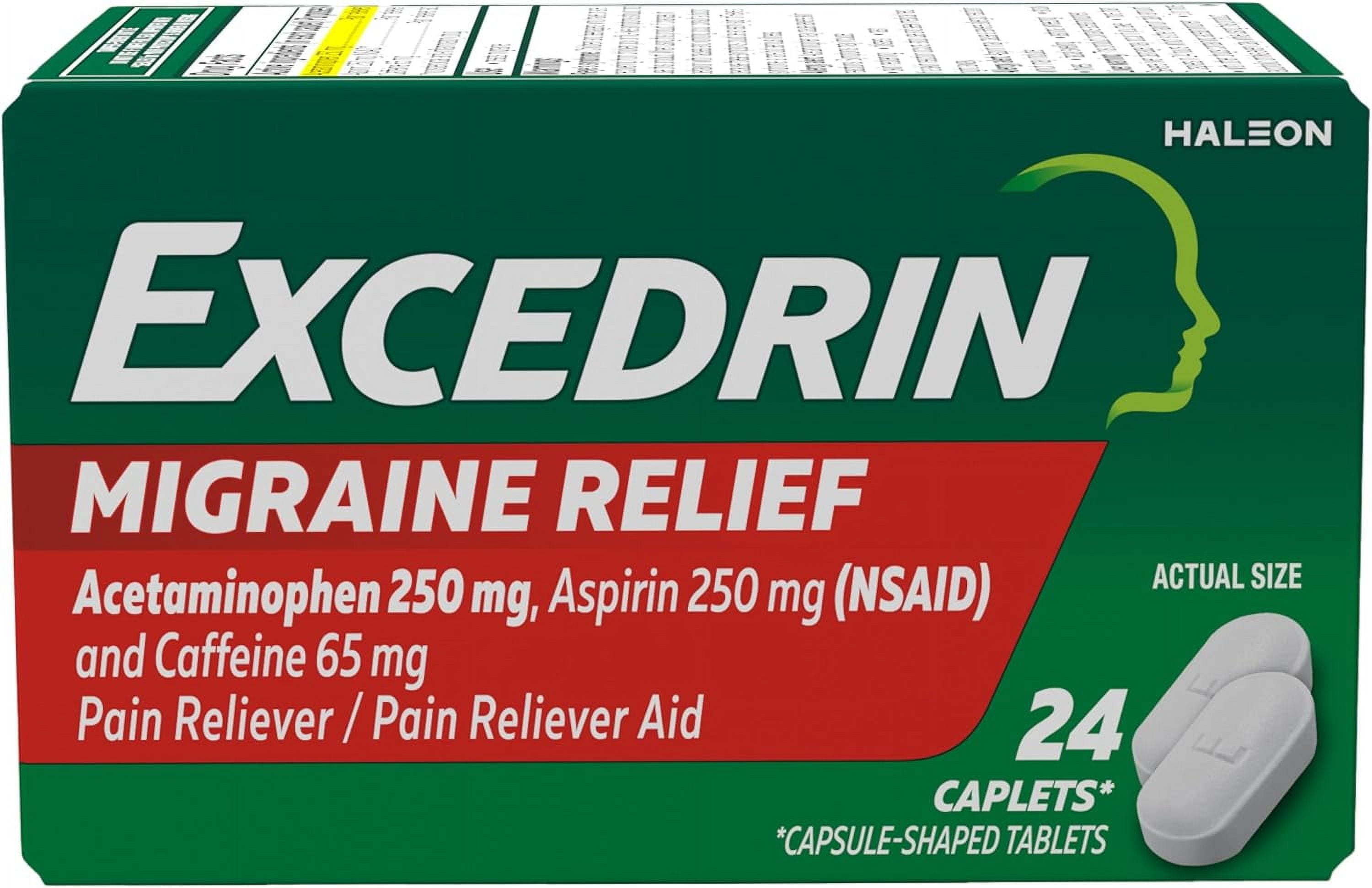 Excedrin Migraine Relief Caplets to Alleviate Migraine Symptoms - 24 count