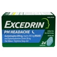 thumbnail image 1 of Excedrin Pm for Headache Relief, Acetaminophen 250Mg, Aspirin 250Mg, Diphenhydramine Citrate 38Mg, Pain Reliever, Nighttime Sleep-Aid, 24 Count, 1 of 10