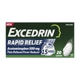 thumbnail image 1 of ​​Excedrin Rapid Relief Caplets, 500Mg Acetaminophen, Fast Pain Relief In 15 Minutes, 20 Count​ , 1 of 7