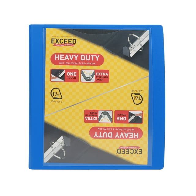 Exceed 1.5 Inch Heavy Duty Binder, Blue, Slant DRing