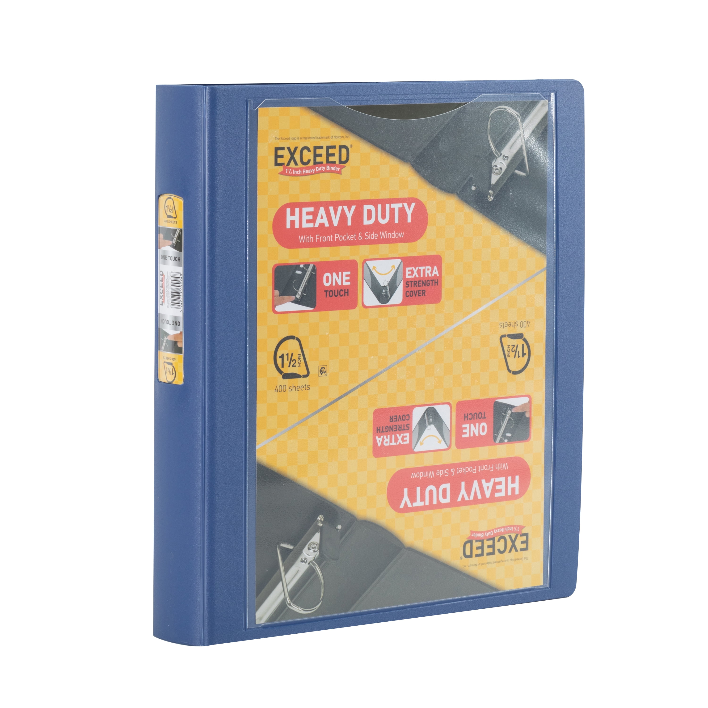 Exceed 1.5 inch Heavy Duty Binder,Washed Indigo, Slant DRing