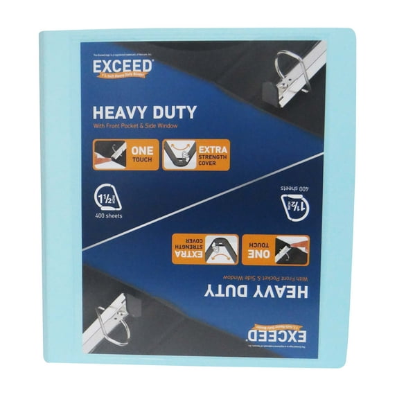 Exceed 3-Ring Heavy Duty Binder, 1.5” UK Baby Jade, Slant Ring